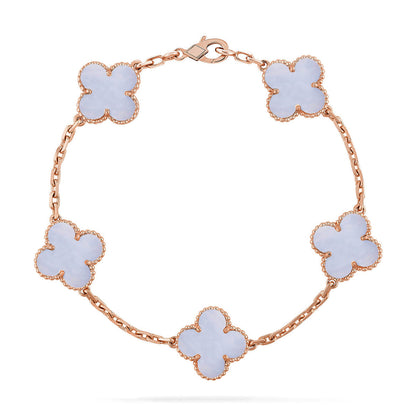 [Veyra Jewelry]New  CLOVER 5 MOTIF PURPLE CHALCEDONY BRACELET COLLECTION