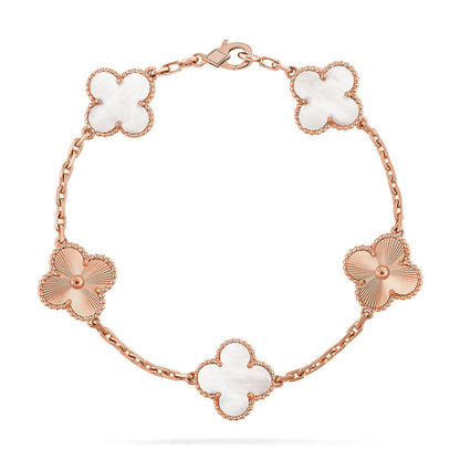 [Veyra Jewelry]New CLOVER WHITE PEARL MOP 5 MOTIF BRACELET COLLECTION