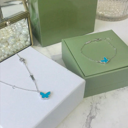 ¡®Veyra Jewelry¡¯BUTTERFLY TURQUOISE BUTTERFLY BRACELET SILVER