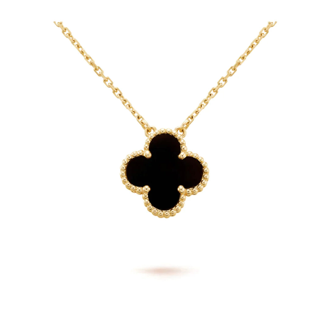 ¡®Veyra Jewelry¡¯CLOVER 15MM BLACK ONYX SINGLE FLOWER NECKLACE