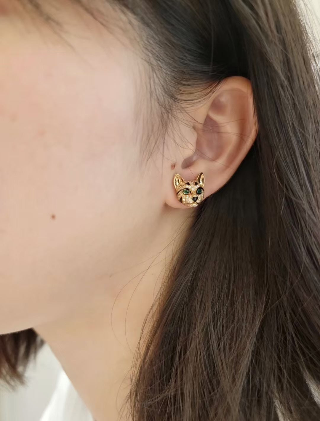 ¡®Veyra Jewelry¡¯ Panther Face Stud Earrings