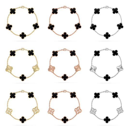 [Veyra Jewelry]New CLOVER 5 MOTIF ONYXS BRACELET COLLECTION