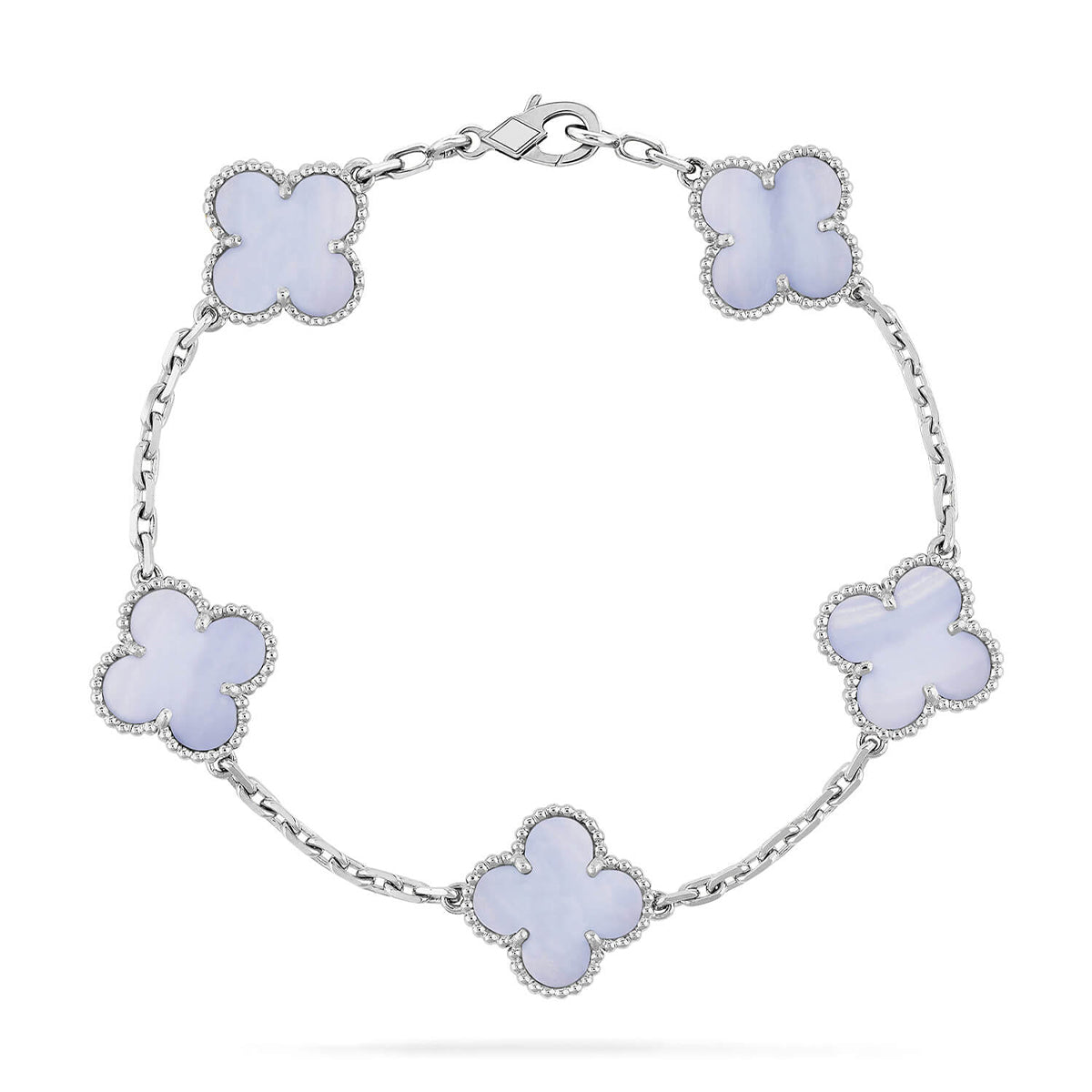 [Veyra Jewelry]New  CLOVER 5 MOTIF PURPLE CHALCEDONY BRACELET COLLECTION
