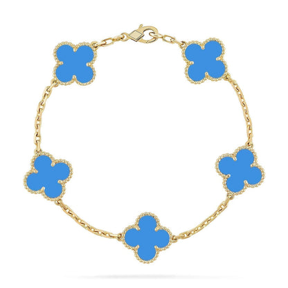 [Veyra Jewelry]New CLOVER 5 MOTIF BLUE AGATE BRACELET COLLECTION