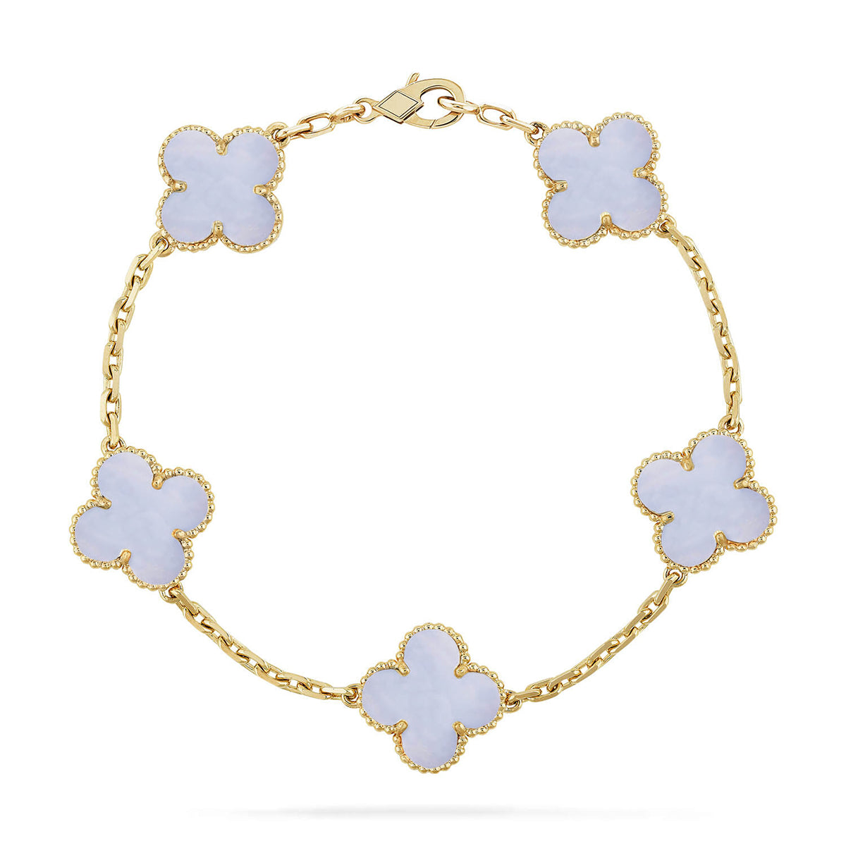 [Veyra Jewelry]New  CLOVER 5 MOTIF PURPLE CHALCEDONY BRACELET COLLECTION