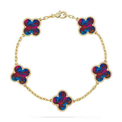 [Veyra Jewelry]New CLOVER 5 MOTIF COLOR GEMSTONES BRACELET COLLECTION