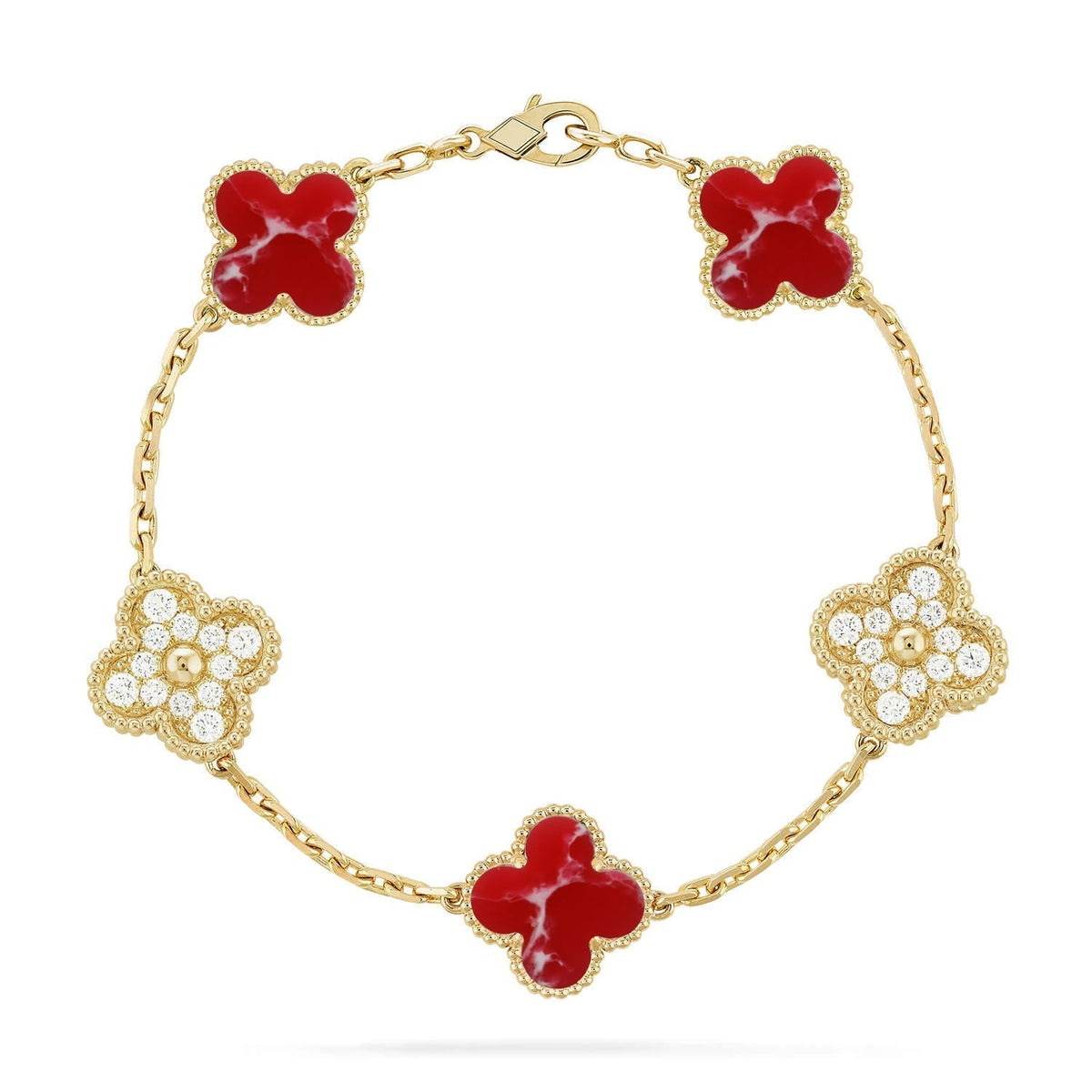 [Veyra Jewelry]New CLOVER 5 MOTIF RED PATTERN BRACELET COLLECTION