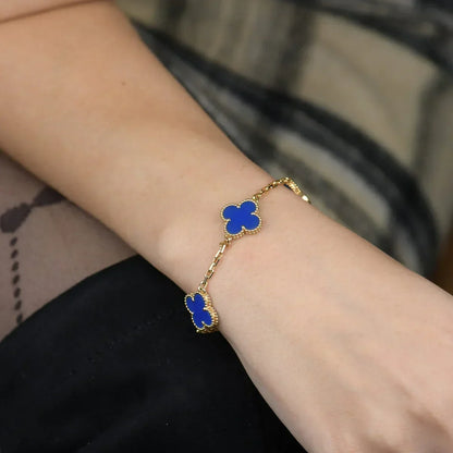 [Veyra Jewelry]New CLOVER 5 MOTIF BLUE AGATE BRACELET COLLECTION