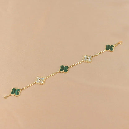 [Veyra Jewelry]New  CLOVER 5 MOTIF MALACHITE BRACELET COLLECTION