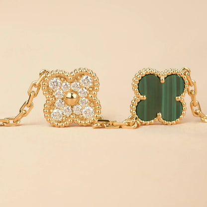 [Veyra Jewelry]New  CLOVER 5 MOTIF MALACHITE BRACELET COLLECTION