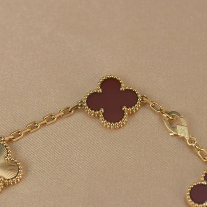 [Veyra Jewelry]New  CLOVER 5 MOTIF RED CORNELIAN BRACELET COLLECTION