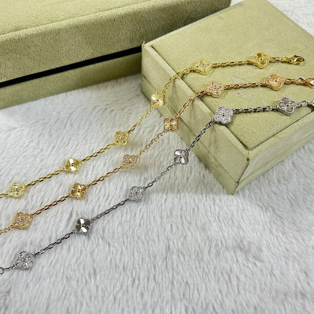 [¡®Veyra Jewelry¡¯]CLOVER 6 MOTIF DIAMOND LASER BRACELET