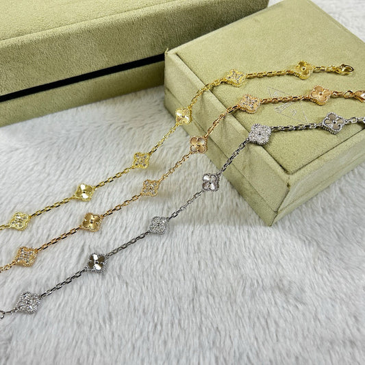 [¡®Veyra Jewelry¡¯]CLOVER 6 MOTIF DIAMOND LASER BRACELET