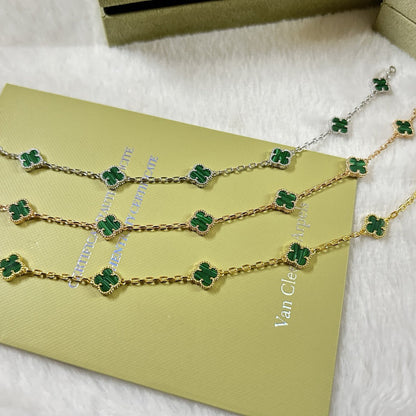 [¡®Veyra Jewelry¡¯]CLOVER 6 MOTIF MALACHITE BRACELET