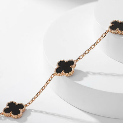 ¡®Veyra Jewelry¡¯CLOVER 10 MOTIFS ONYX NECKLACE