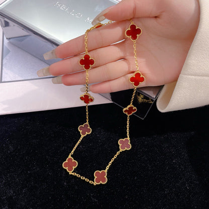 ¡®Veyra Jewelry¡¯CLOVER 10 MOTIFS CARNELIAN NECKLACE