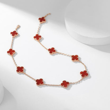 ¡®Veyra Jewelry¡¯CLOVER 10 MOTIFS CARNELIAN NECKLACE
