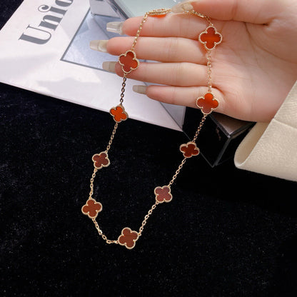 ¡®Veyra Jewelry¡¯CLOVER 10 MOTIFS CARNELIAN NECKLACE