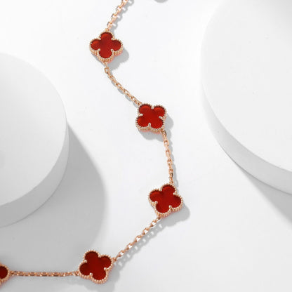 ¡®Veyra Jewelry¡¯CLOVER 10 MOTIFS CARNELIAN NECKLACE