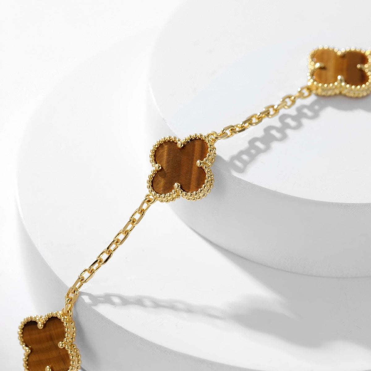 ¡®Veyra Jewelry¡¯CLOVER 10 MOTIFS TIGER EYE NECKLACE