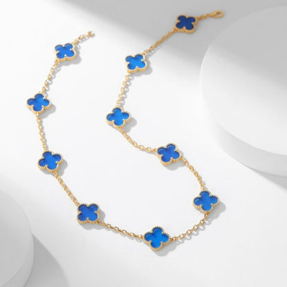 ¡®Veyra Jewelry¡¯CLOVER 10 MOTIFS BLUE AGATE NECKLACE