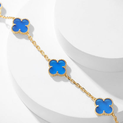 ¡®Veyra Jewelry¡¯CLOVER 10 MOTIFS BLUE AGATE NECKLACE