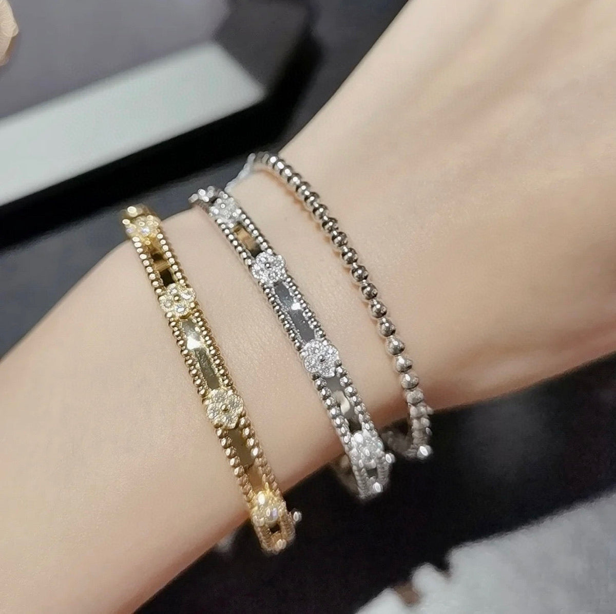 ¡®Veyra Jewelry¡¯CLOVER BRACELET 4MM DIAMONDS