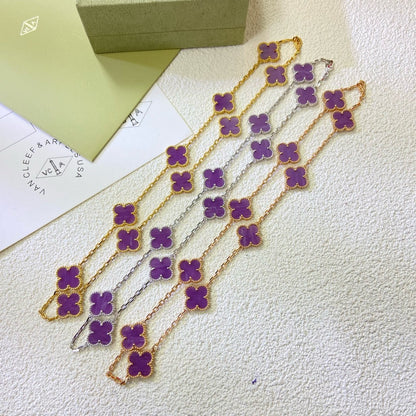 ¡®Veyra Jewelry¡¯CLOVER 10 MOTIFS  PURPLE VIOLET  NECKLACE