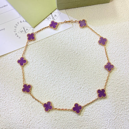 ¡®Veyra Jewelry¡¯CLOVER 10 MOTIFS  PURPLE VIOLET  NECKLACE