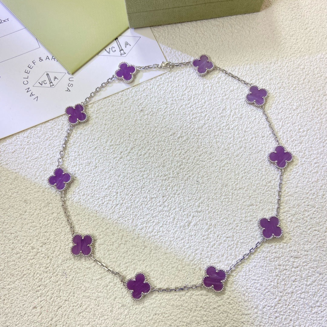 ¡®Veyra Jewelry¡¯CLOVER 10 MOTIFS  PURPLE VIOLET  NECKLACE