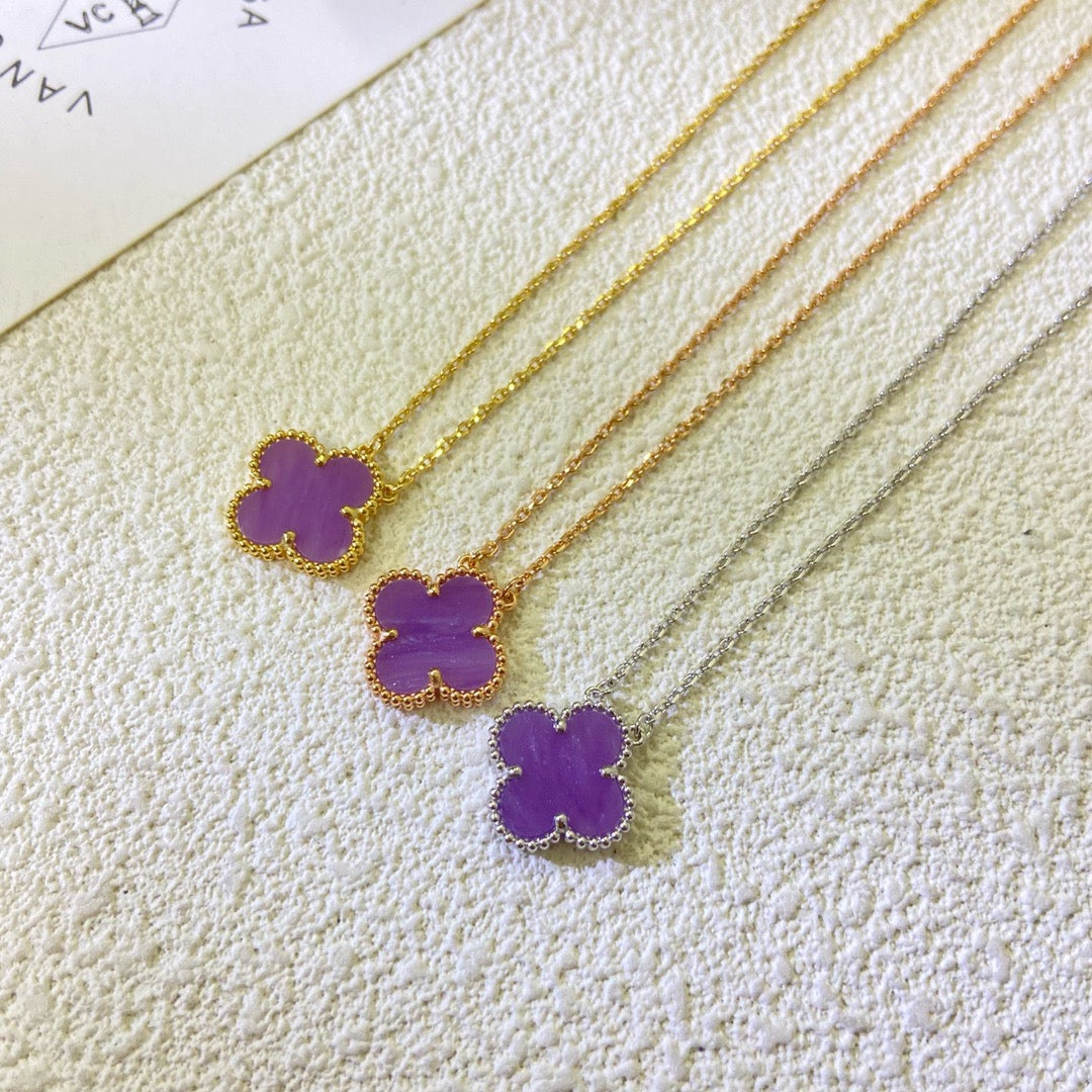 ¡®Veyra Jewelry¡¯CLOVER 15MM  PURPLE VIOLET NECKLACE