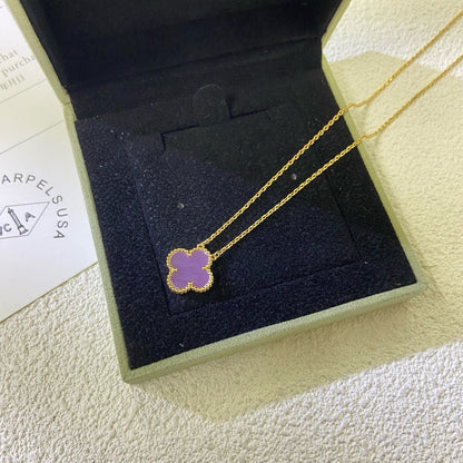 ¡®Veyra Jewelry¡¯CLOVER 15MM  PURPLE VIOLET NECKLACE