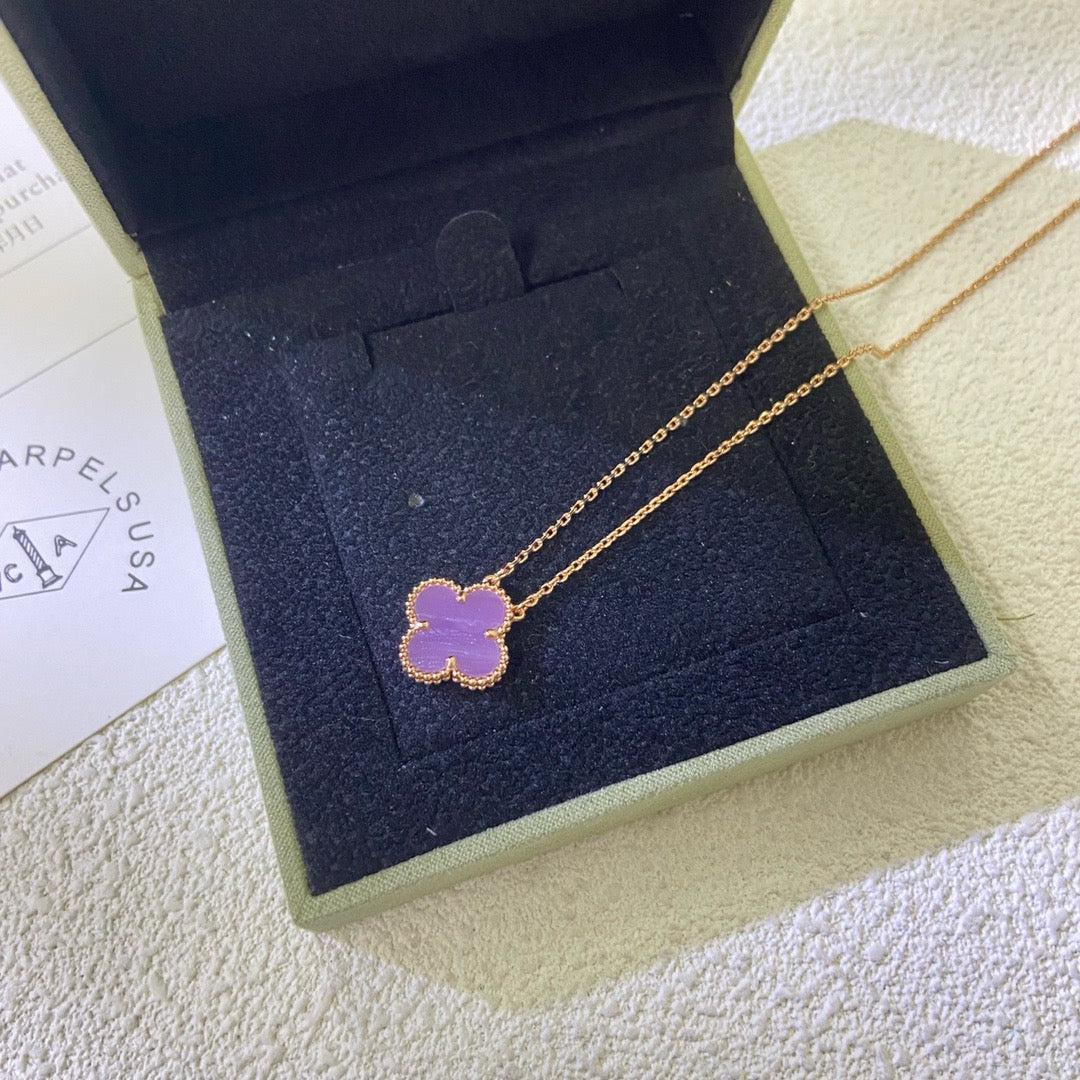 ¡®Veyra Jewelry¡¯CLOVER 15MM  PURPLE VIOLET NECKLACE
