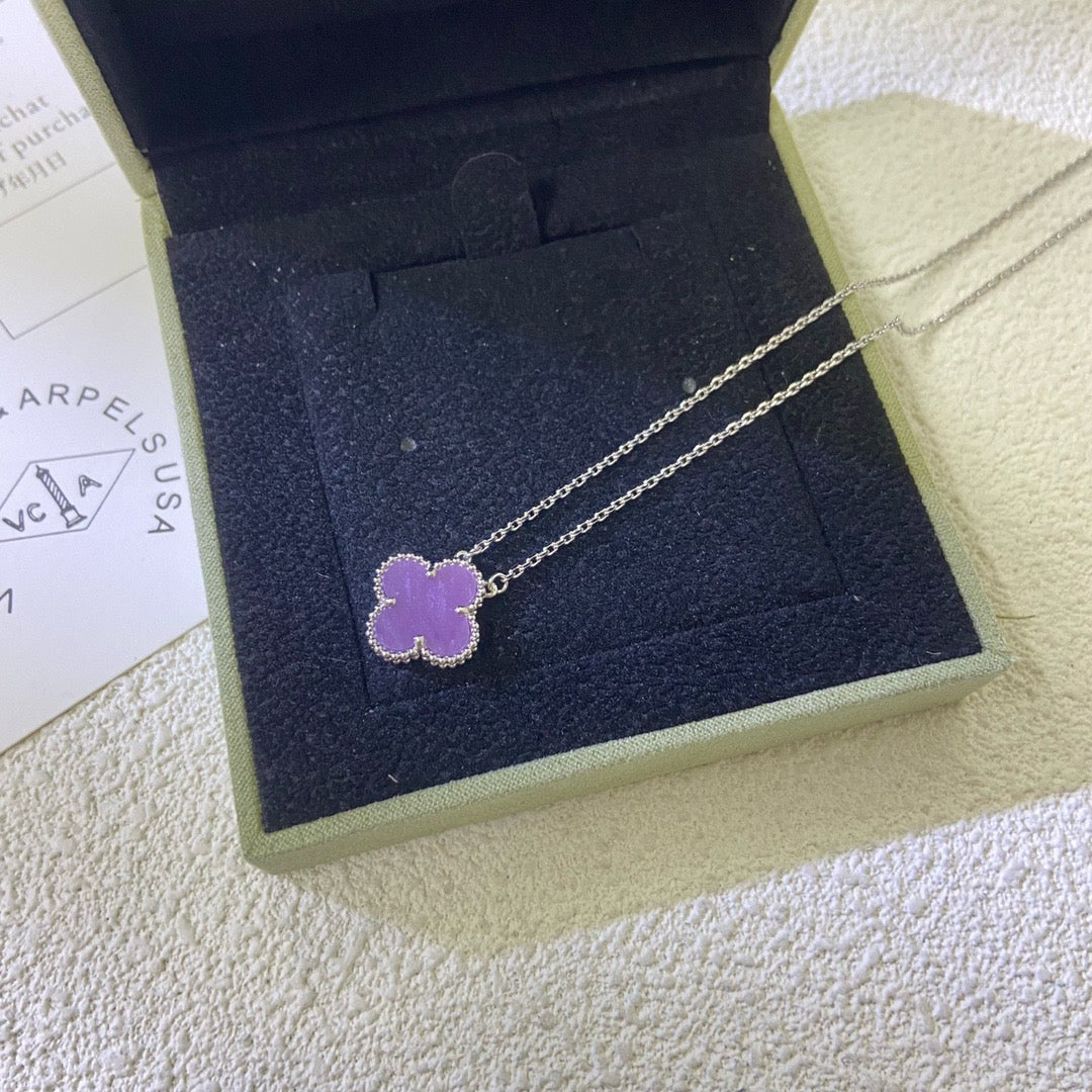 ¡®Veyra Jewelry¡¯CLOVER 15MM  PURPLE VIOLET NECKLACE