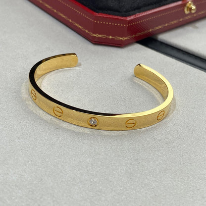 ¡®Veyra Jewelry¡¯LOVE BRACELET 6.1MM 1 DIAMOND OPEN CUFF