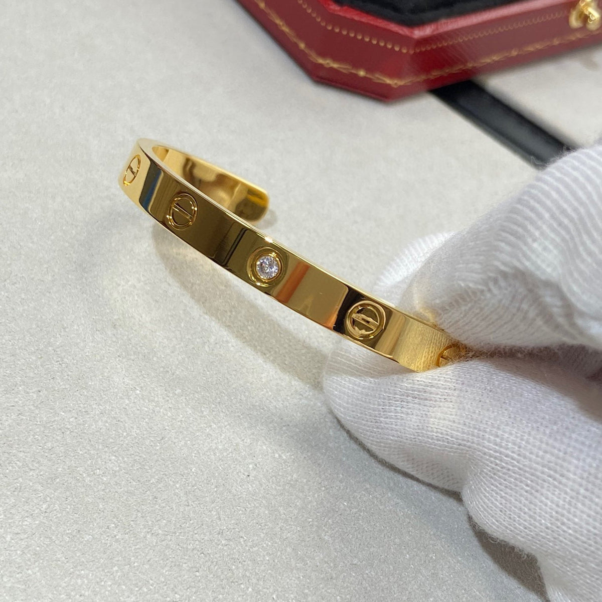 ¡®Veyra Jewelry¡¯LOVE BRACELET 6.1MM 1 DIAMOND OPEN CUFF