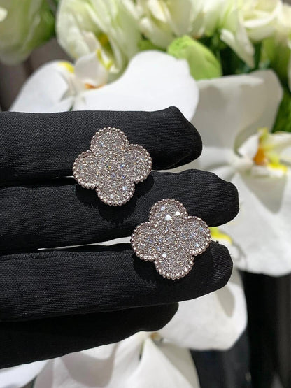 [Veyra Jewelry] CLOVER 20MM MOTIFS DIAMOND STUD EARRINGS SILVER