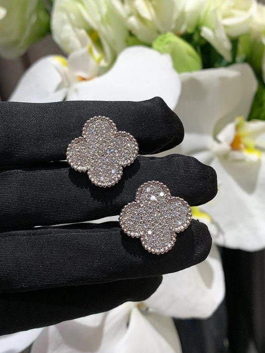 [Veyra Jewelry] CLOVER 20MM MOTIFS DIAMOND STUD EARRINGS SILVER