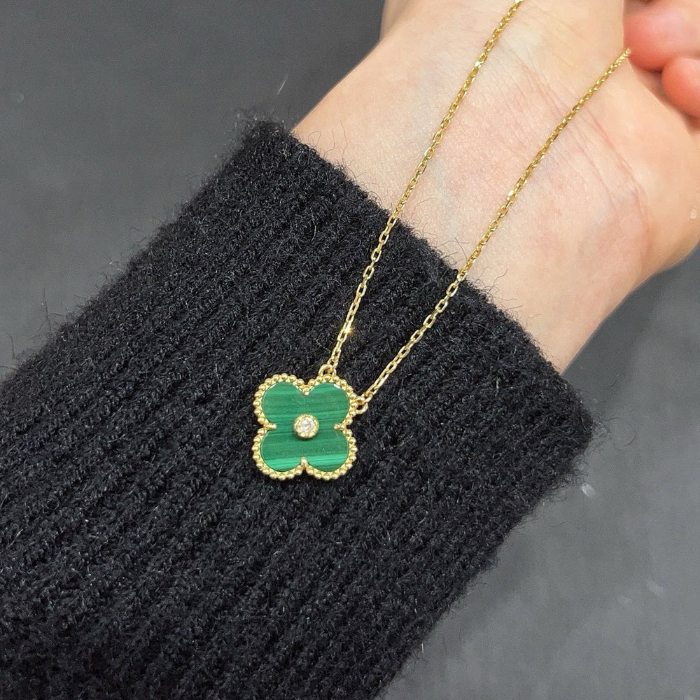 ¡®Veyra Jewelry¡¯CLOVER 15MM DIAMOND TURQUOISE NECKLACE