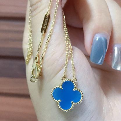 ¡®Veyra Jewelry¡¯CLOVER 15MM BLUE AGATE NECKLACE