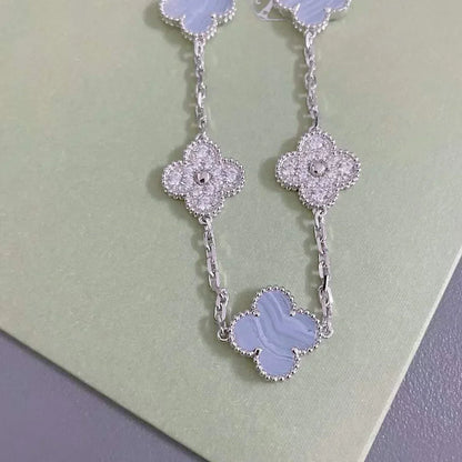 [Veyra Jewelry]New  CLOVER 5 MOTIF PURPLE CHALCEDONY BRACELET COLLECTION