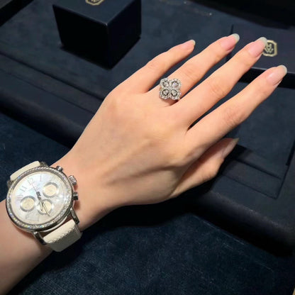 ¡®Veyra Jewelry¡¯LOOP RING FULL MOTIF DIAMOND 16MM SILVE