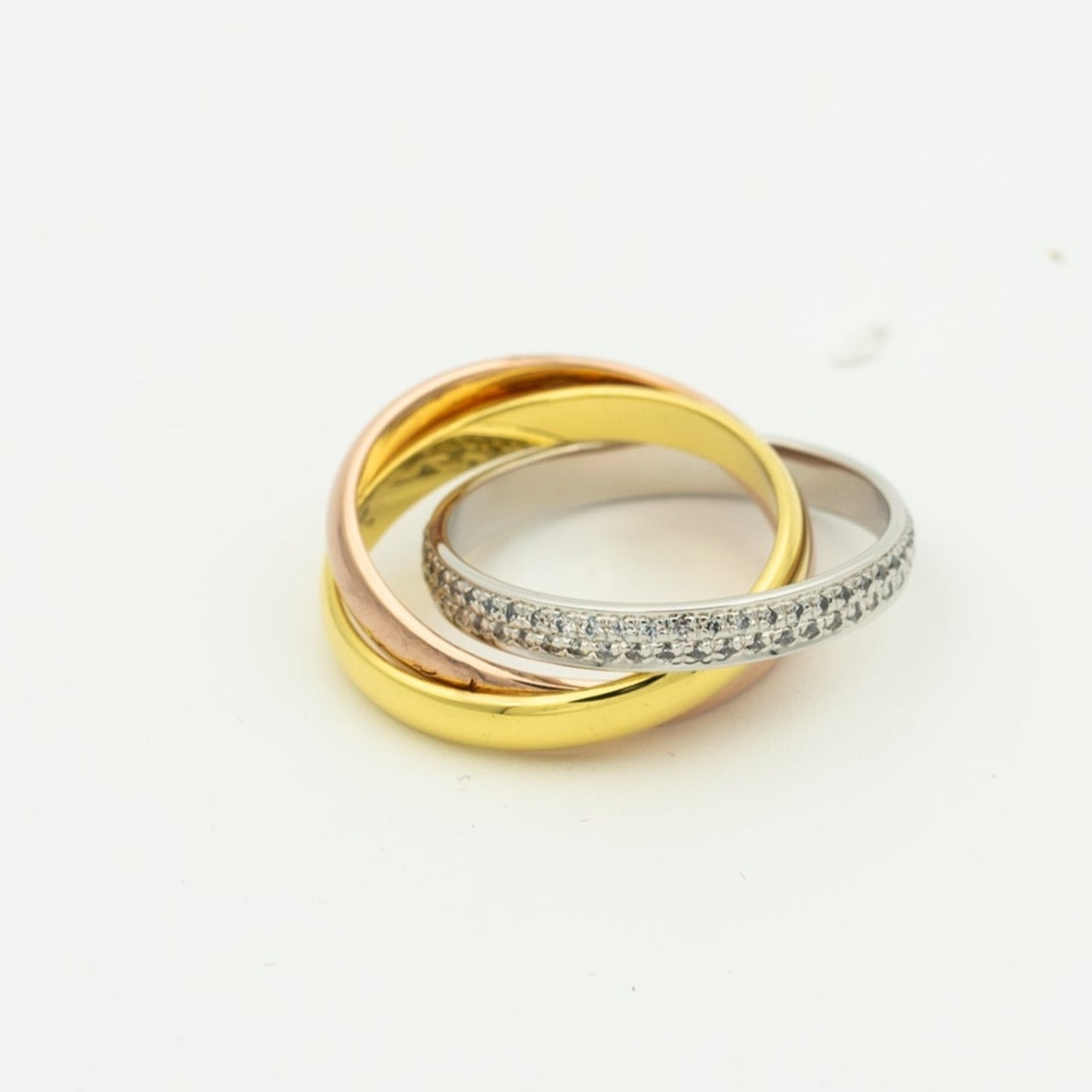 ¡®Veyra Jewelry¡¯TRINITY RING GOLD PINK GOLD SILVER DIAMONDS