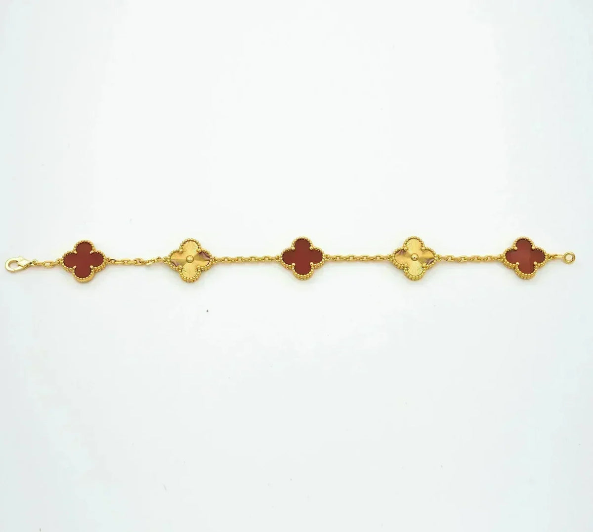 [Veyra Jewelry]New  CLOVER 5 MOTIF RED CORNELIAN BRACELET COLLECTION