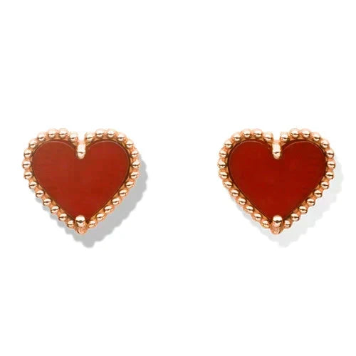 ¡®Veyra Jewelry¡¯HEART CARNELIAN STUD EARRINGS