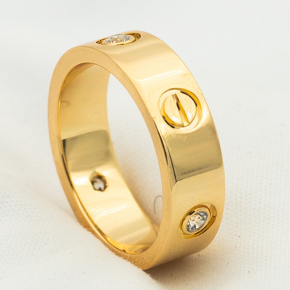 ¡®Veyra Jewelry¡¯LOVE RING 5.5MM 3 DIAMONDS PINK GOLD
