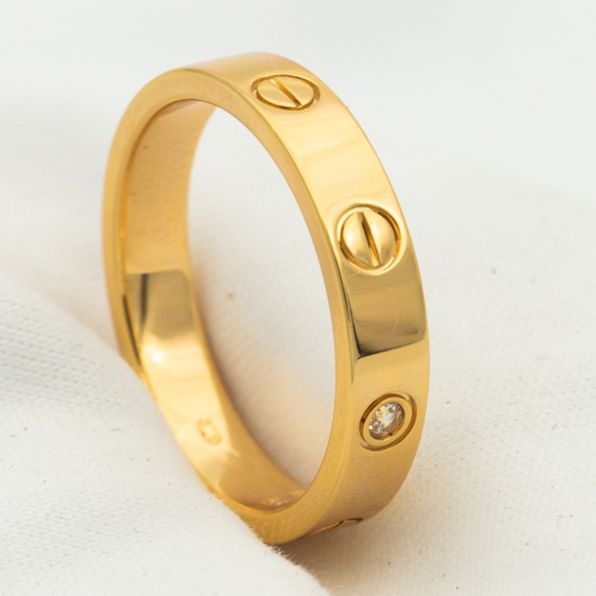 ¡®Veyra Jewelry¡¯LOVE RING 4MM 1 DIAMOND PINK GOLD