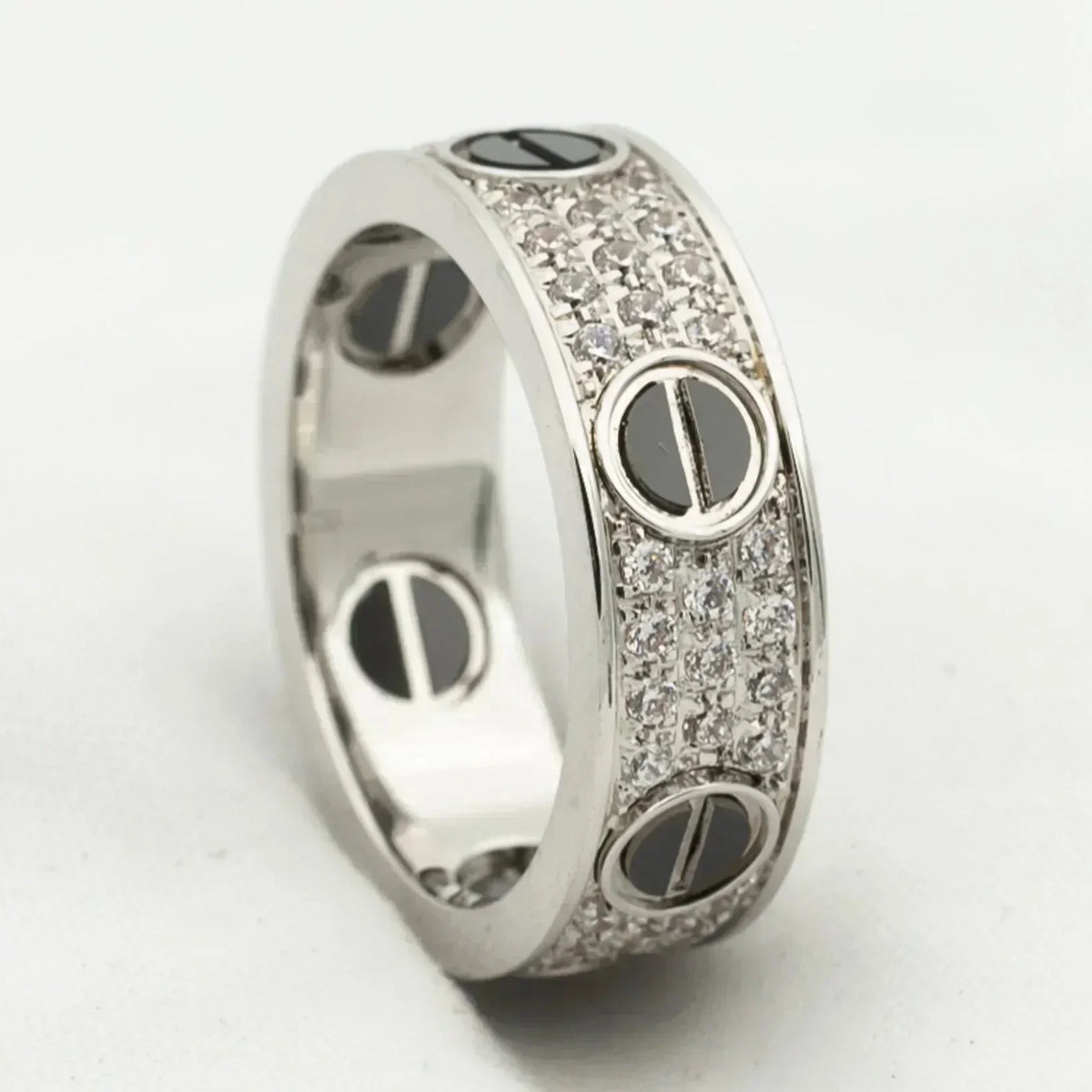¡®Veyra Jewelry¡¯LOVE RING 5.5MM DIAMONDS PAVED CERAMIC