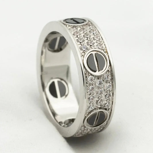 ¡®Veyra Jewelry¡¯LOVE RING 5.5MM DIAMONDS PAVED CERAMIC