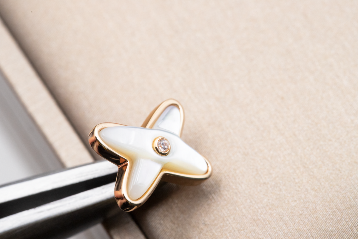 ¡®Veyra Jewelry¡¯JEUX DE WHITE MOP PINK GOLD DIAMOND EARRINGS